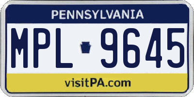 PA license plate MPL9645