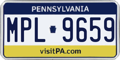 PA license plate MPL9659