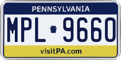 PA license plate MPL9660