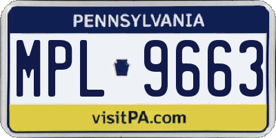 PA license plate MPL9663