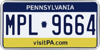 PA license plate MPL9664