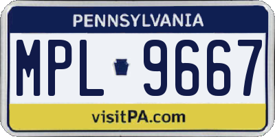 PA license plate MPL9667