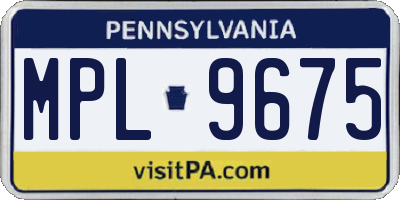 PA license plate MPL9675