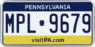 PA license plate MPL9679