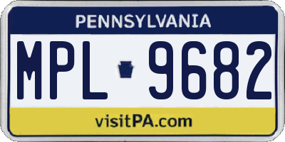 PA license plate MPL9682