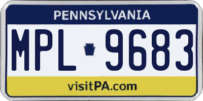 PA license plate MPL9683