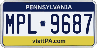 PA license plate MPL9687