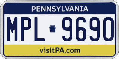PA license plate MPL9690