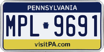 PA license plate MPL9691