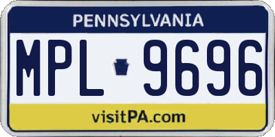 PA license plate MPL9696