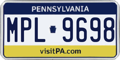 PA license plate MPL9698