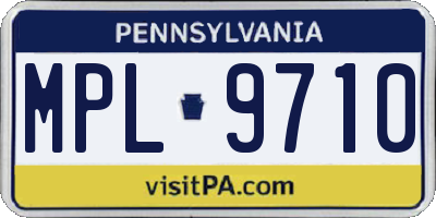 PA license plate MPL9710