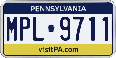 PA license plate MPL9711
