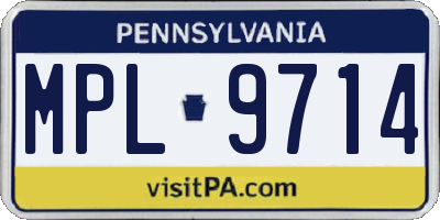 PA license plate MPL9714