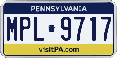PA license plate MPL9717