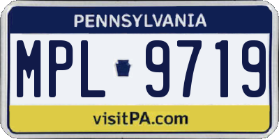 PA license plate MPL9719