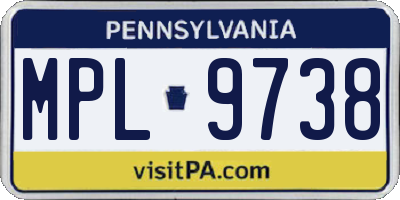 PA license plate MPL9738