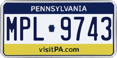 PA license plate MPL9743