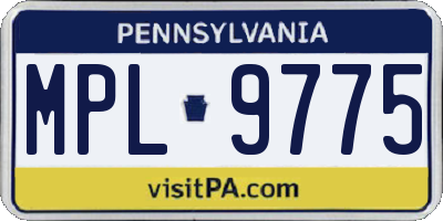 PA license plate MPL9775
