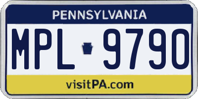 PA license plate MPL9790