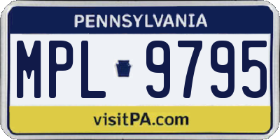 PA license plate MPL9795