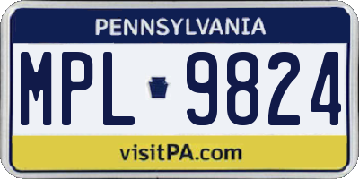 PA license plate MPL9824