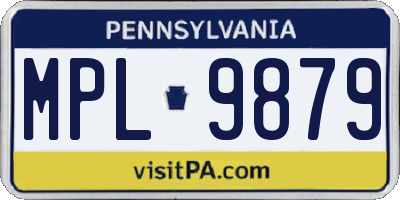 PA license plate MPL9879