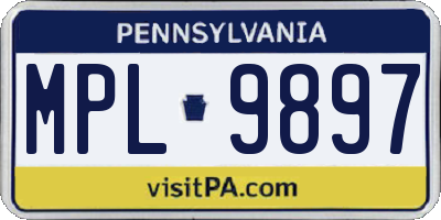 PA license plate MPL9897