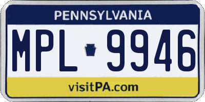 PA license plate MPL9946