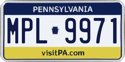 PA license plate MPL9971