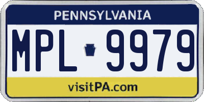 PA license plate MPL9979