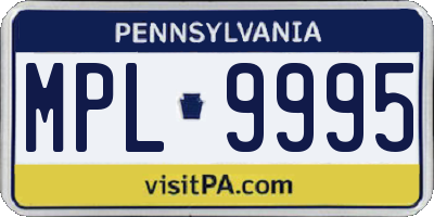 PA license plate MPL9995