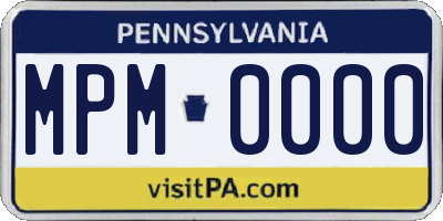 PA license plate MPM0000