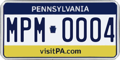 PA license plate MPM0004