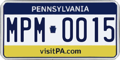 PA license plate MPM0015