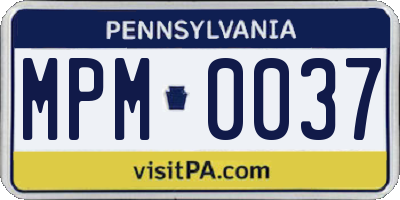 PA license plate MPM0037