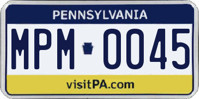 PA license plate MPM0045