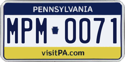 PA license plate MPM0071