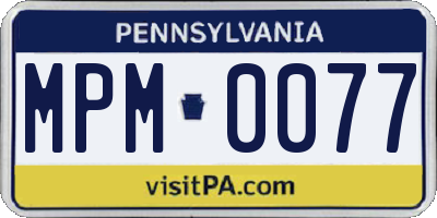 PA license plate MPM0077
