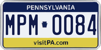 PA license plate MPM0084