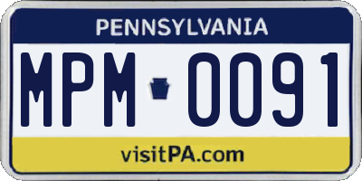 PA license plate MPM0091