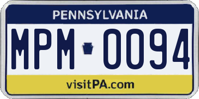 PA license plate MPM0094
