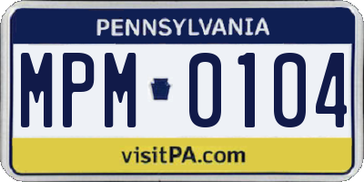 PA license plate MPM0104