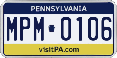 PA license plate MPM0106