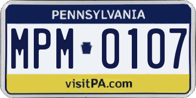 PA license plate MPM0107