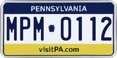 PA license plate MPM0112