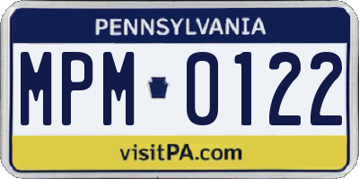 PA license plate MPM0122