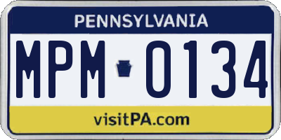 PA license plate MPM0134