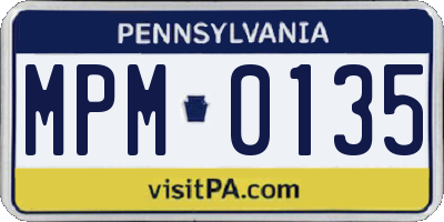 PA license plate MPM0135