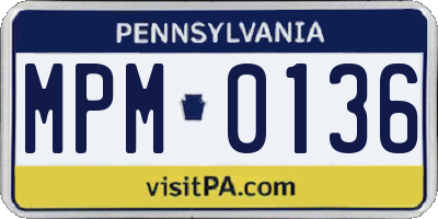 PA license plate MPM0136